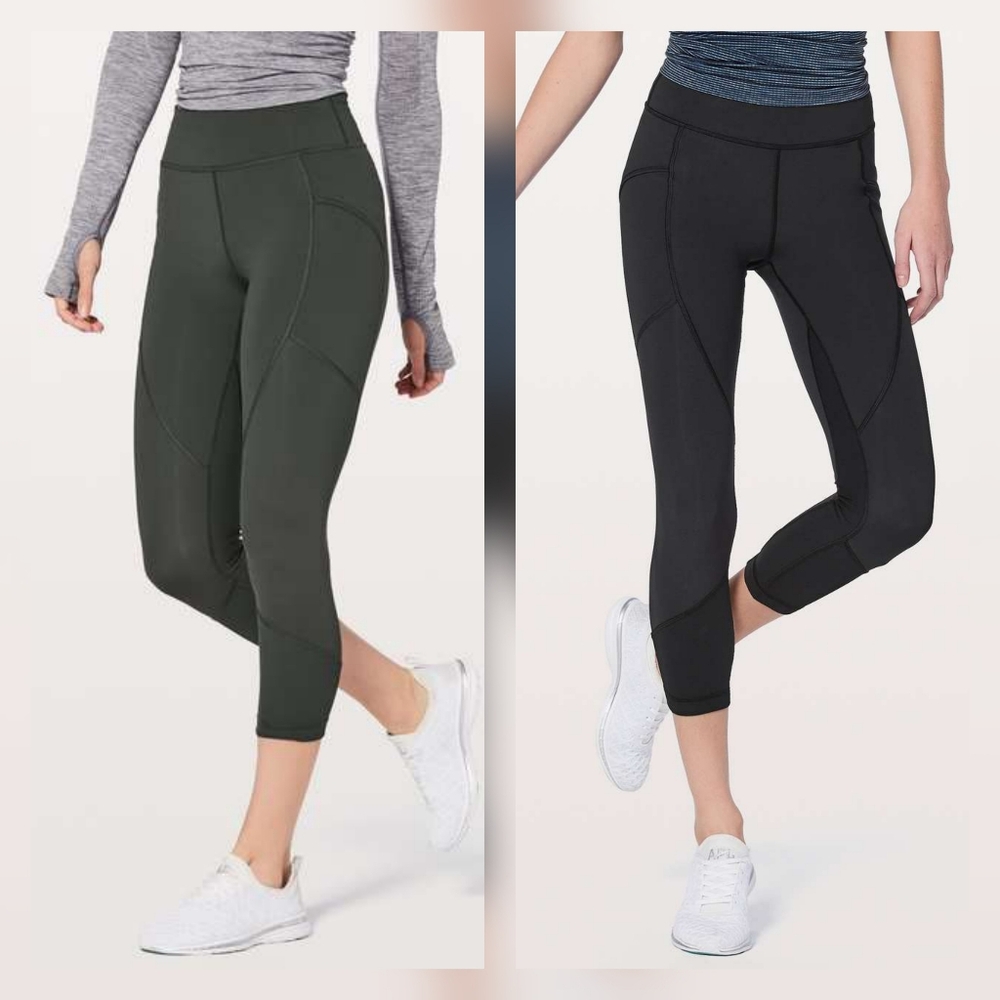 LULULEMON Game Point Crop Black Leggings Size 6